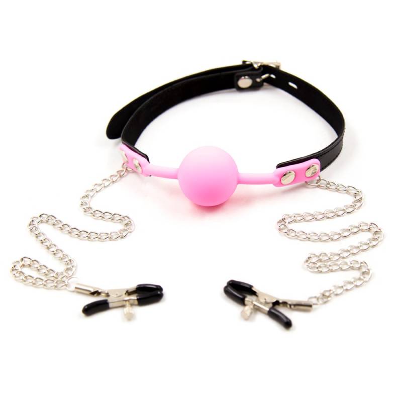 gag with nipple clamps
