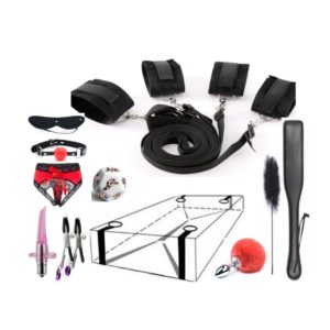 Restrained Revelations 10 Piece Bondage Set black